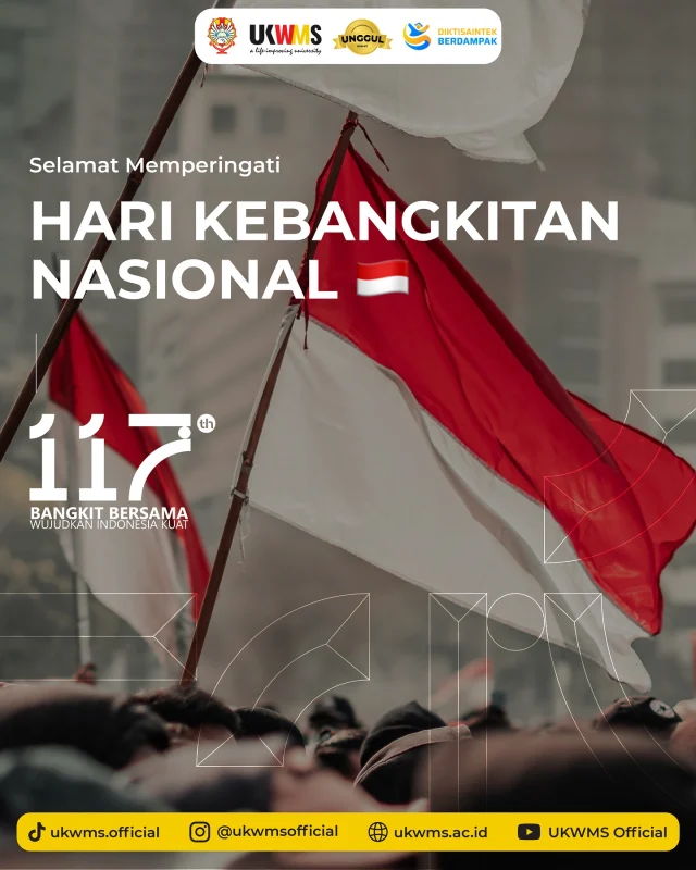 Selamat memperingati Hari Kebangkitan Nasional! 🇮🇩🇮🇩

Semangat untuk terus membangun pendidikan tinggi di Indonesia menjadi lebih kuat dan berkontribusi ✨

#UKWMS #ALifeImprovingUniversity #HariKebangkitanNasional